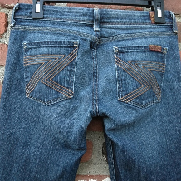 7 For All Mankind FLYNT Boot Cut Jeans Distressed - Picture 5 of 8